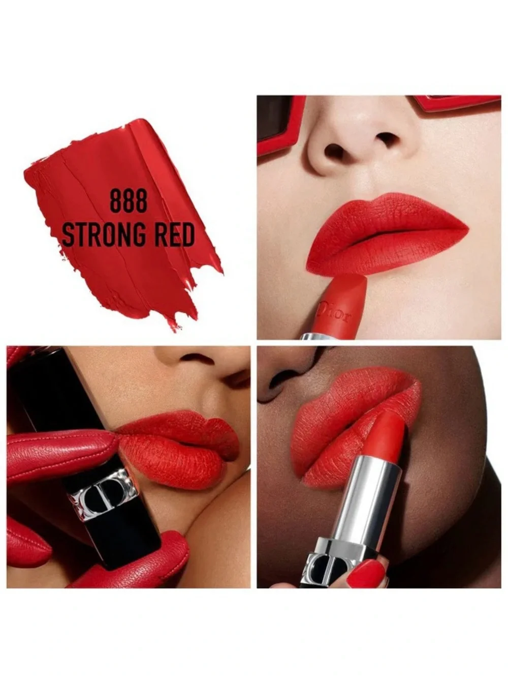 Dior 888 Strong Red Matte Dior Rouge Lipstick